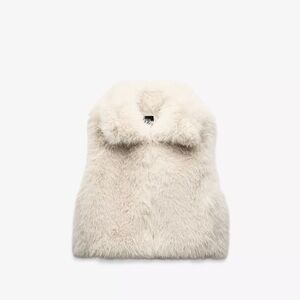 Zara Cream Faux Fur Vest